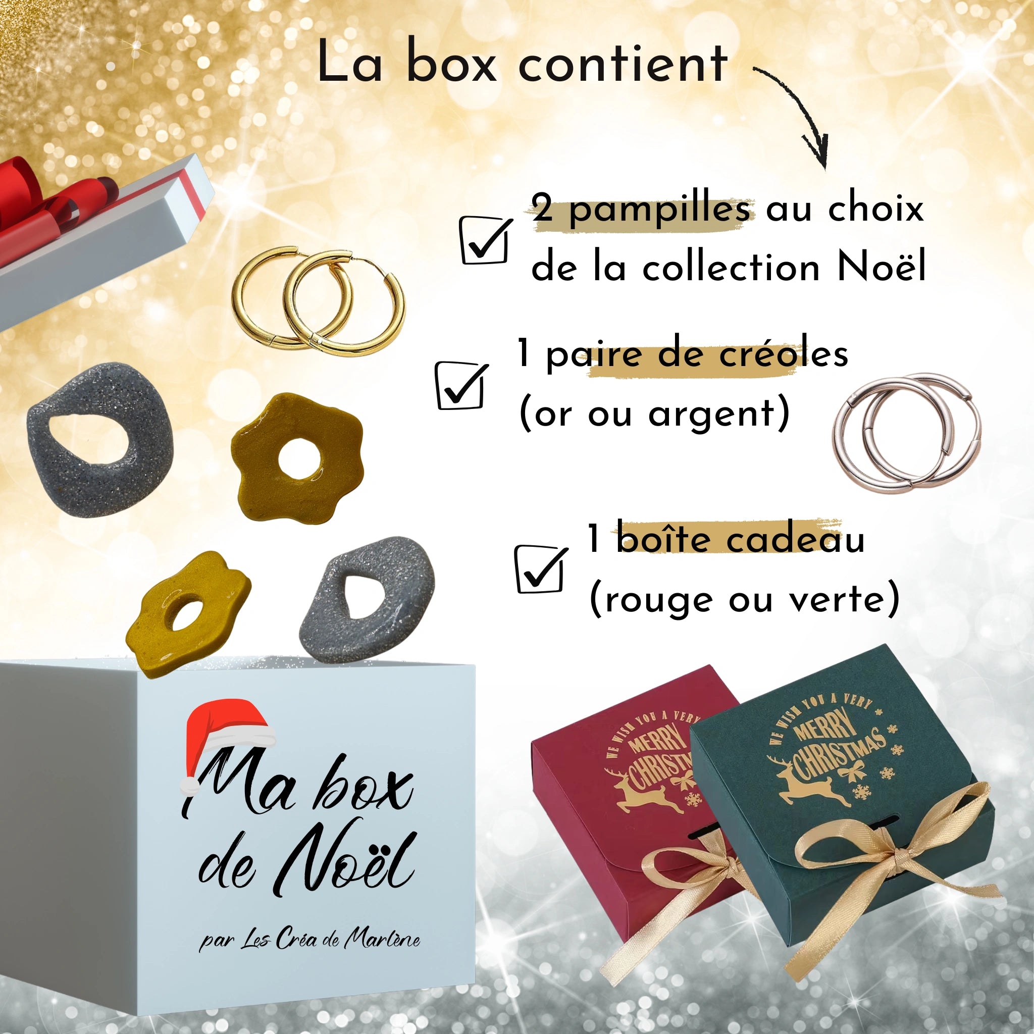 Box de Noël – Duo de Pampilles + Créoles au choix