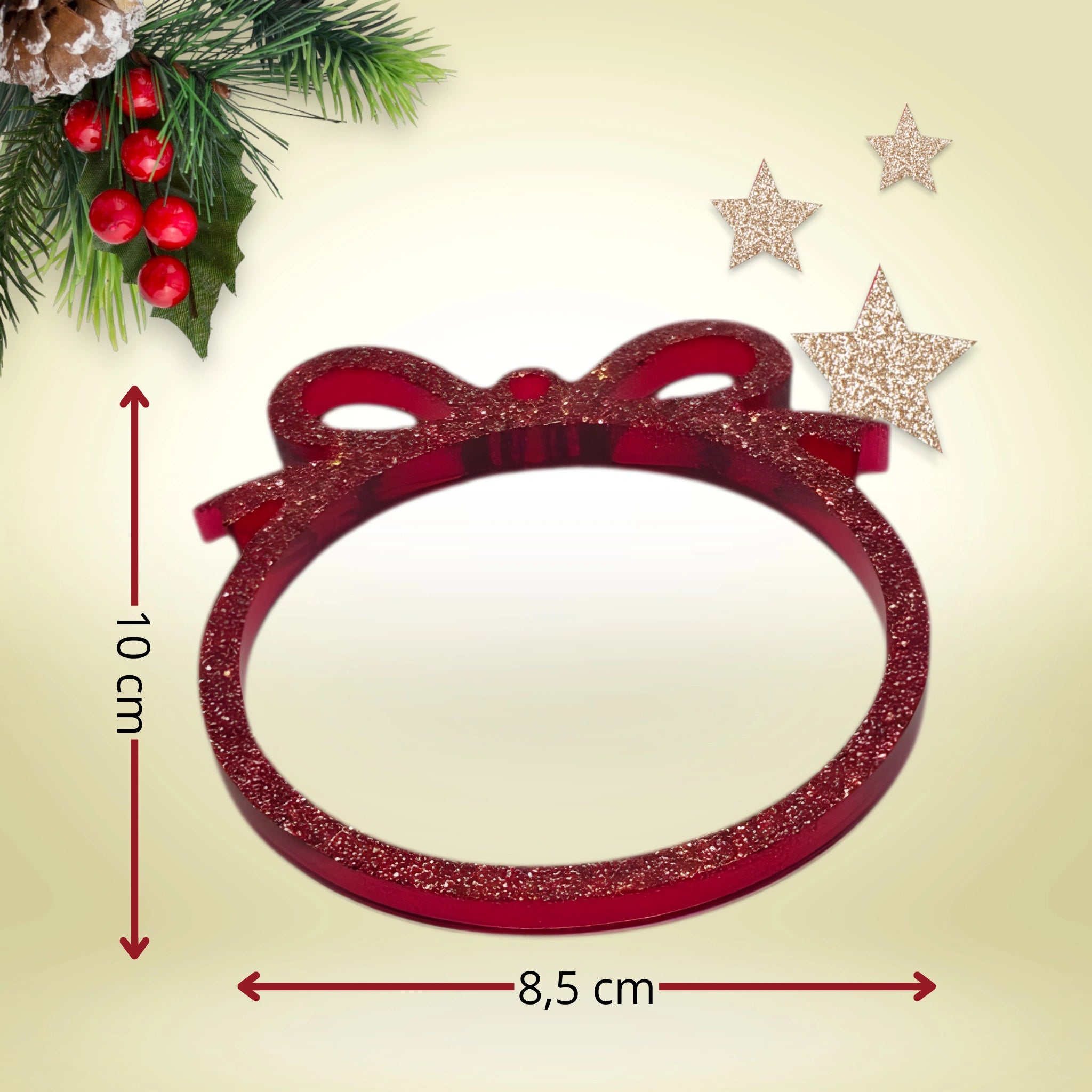 Suspension de noël - 1 couronne avec nœud