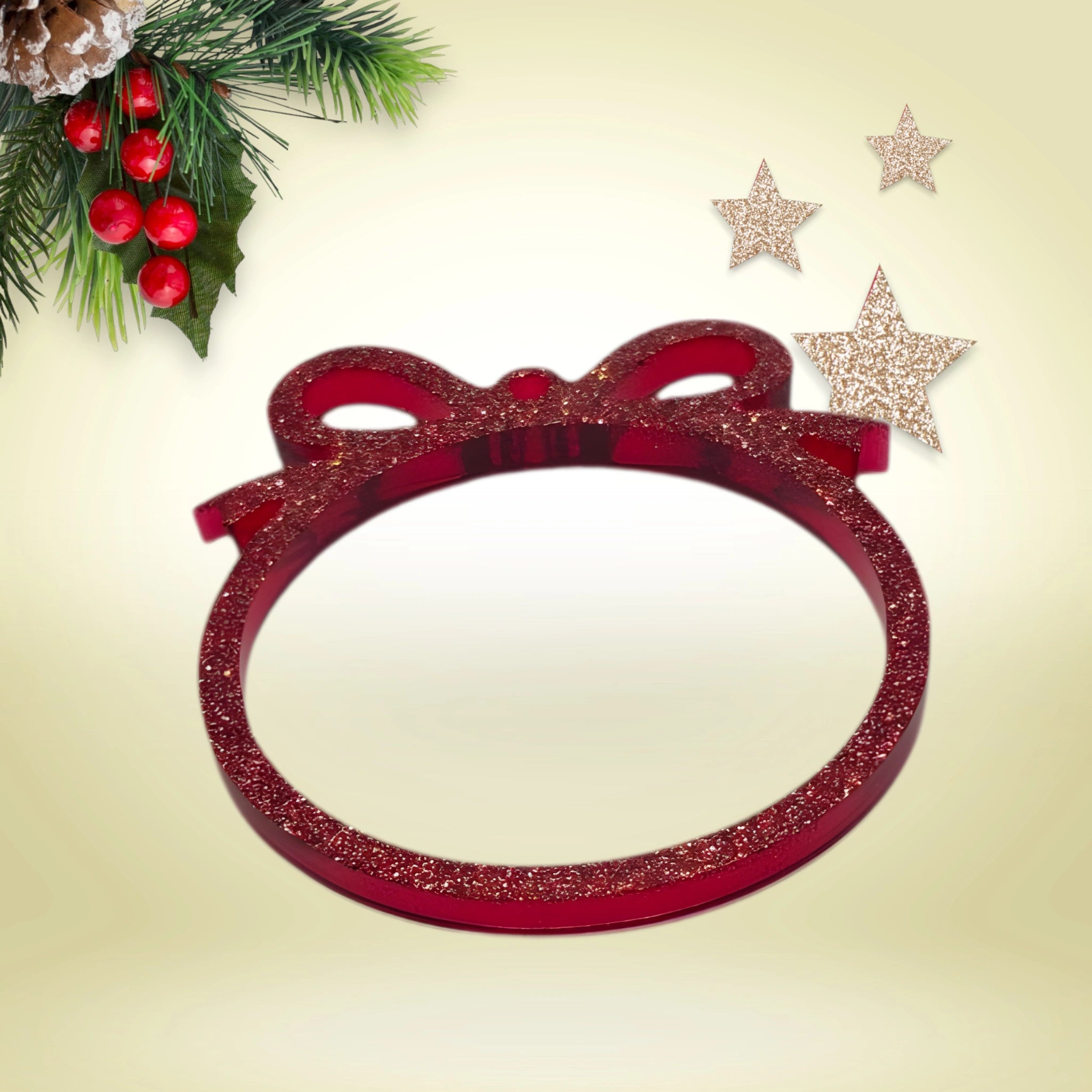 Suspension de noël - 1 couronne avec nœud